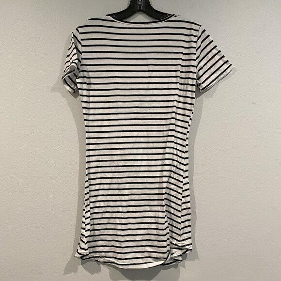 Black and White Striped Jersey Dress - Purple Month - Size Medium - Picture 2 of 2